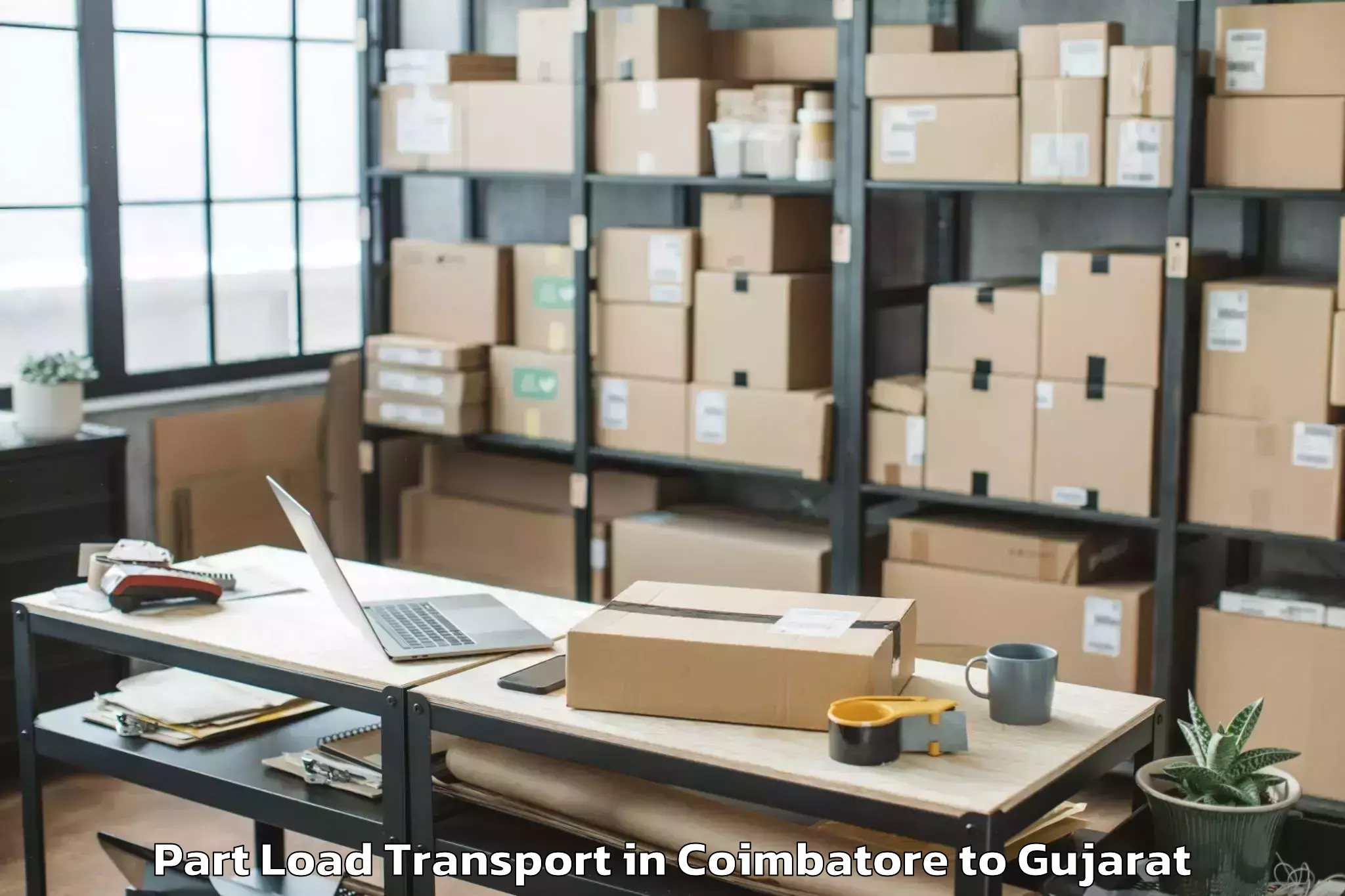 Hassle-Free Coimbatore to Lodhika Part Load Transport